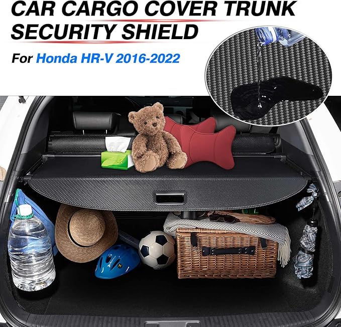 Powerty Cargo Cover for 2016-2021 2022 Honda HRV Retractable Trunk Cover Trunk Shielding Shade for HR-V Accessories Cargo Luggage Cover No Gap
