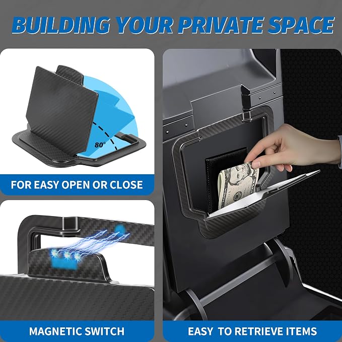 Center Console Organizer for Tesla Model Y Juniper 2025-2026 (Premium & Performance) and Model 3 Highland 2024-2026 All Trims （Double-Layer Storage, Smooth Sliding） 2-Layer Material 4PCS