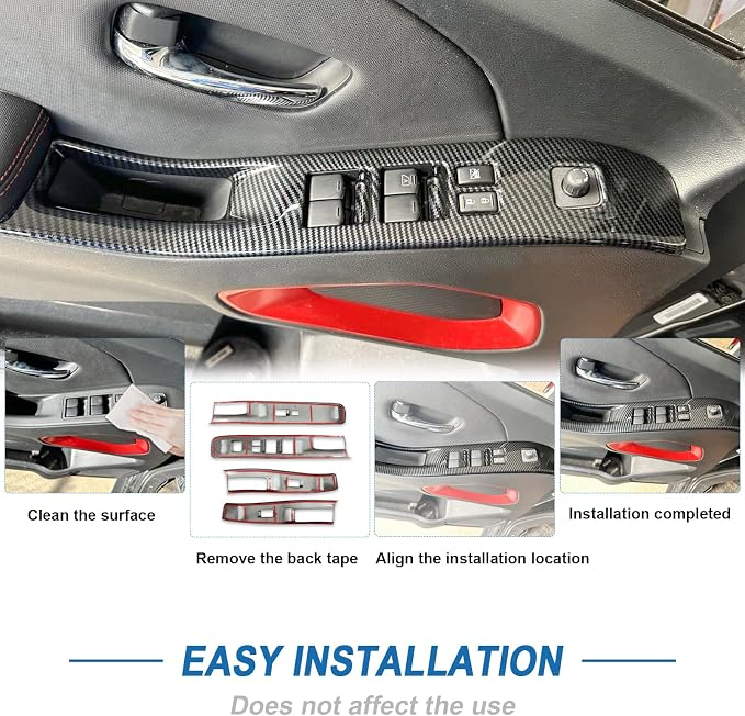 Carbon Fiber Window Lift Switch Panel Cover Compatible with Nissan Frontier 2022-2026
