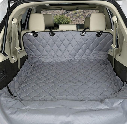 4Knines SUV Cargo Liner for Dogs – Dog Trunk Cover – Heavy-Duty, Waterproof Pet Seat Protector – Durable Cargo Liners for Dogs – USA-Based Company - Small (Grey)