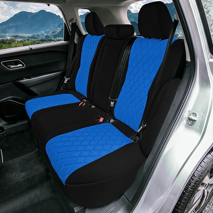 FH Group Custom-Fit Car Seat Covers Specifically Made for 2021-2026 Nissan Rogue, Full Set Blue Ultraflex Neoprene Waterproof Automotive Seat Cover