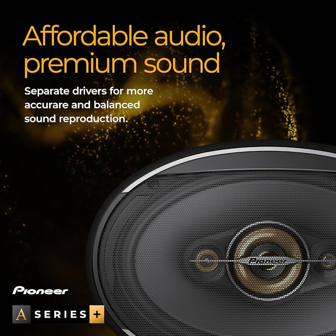 Pioneer A-Series PlusTS-A6901C 6” x 9” 2-Way Speakers (Pair) – 450W Max, Crisp Highs + Clear Vocals, Enhanced Bass, Ideal Factory Upgrade, Installation Adaptors Included