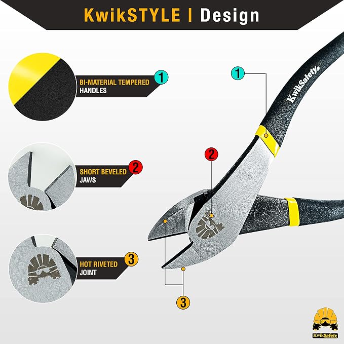 KwikSafety (Charlotte, NC) Heavy Duty Tool Lanyard 3 Pack & Diagonal Cutting Pliers PPE Accessory Bundle