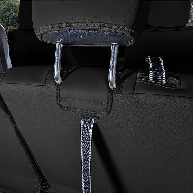 FH Group Custom Fit Car Seat Coves Speciffically Made for Chrysler Pacifica 2017-2024 - 3rd Row Set, Faux Leather, Black