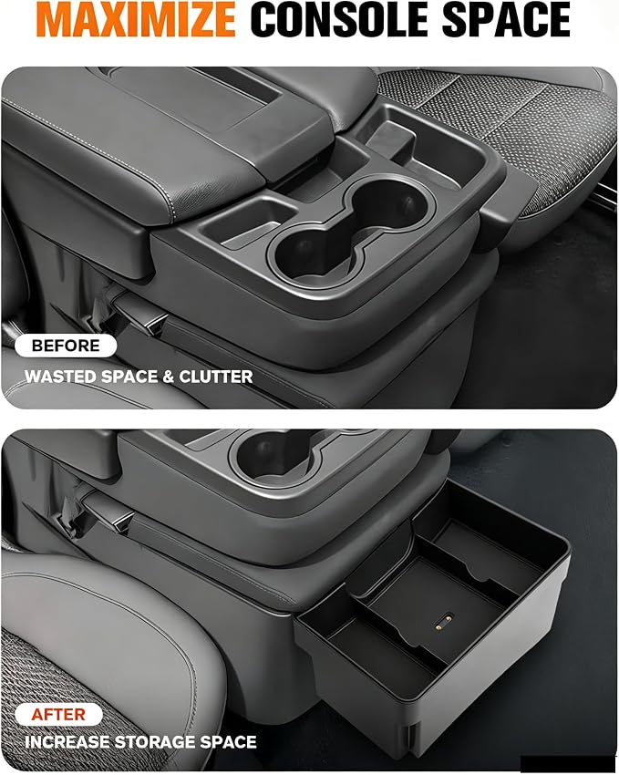 LFOTPP 2-in-1 Hanging Organizer Box for 2019-2026 Chevy Silverado & GMC Sierra 1500|2020-2026 Chevy Silverado &Sierra 2500HD 3500HD Center Console Organizer Accessories(Split-Bench Folding Seat Only)