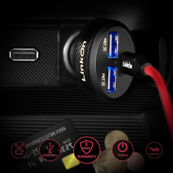 LinkOn 84W USB-C Car Charger PD3.0 (60W) + USB-A QC3.0 (18W) Dual Port – Fast Charger for Laptops, Phones, Tablets, and other; Compatible with MacBook, Dell XPS, HP, iPad Pro, iPhone, Galaxy, and more