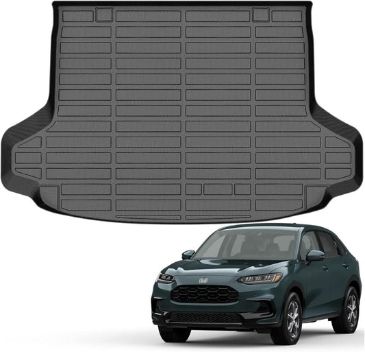 Auxko All Weather Cargo Liner Fit for Honda HRV Include Hybrid 2023 2024 2025 2026 TPE Rubber Trunk Mat HR-V Accessories All Season Guard Odorless Anti-Slip Cargo Mat Black