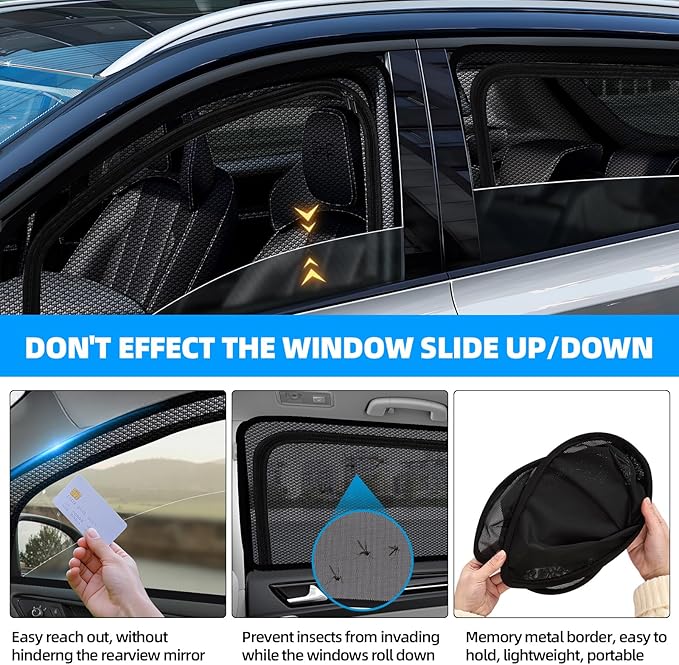 ZATOOOTO Car Window Shades for 2019-2024 Toyota RAV4 Sun Shade Exclusive Zipper Design for Easy Access Privacy Car Window Cover Sun Blocker for Heat UV Ray Protection for Midday Break Travel Camp