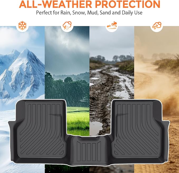 Floor Mats for Dodge Hornet GT/GT Plus & R/T Plug-in Hybrid 2023-2025, Custom Fit Heavy Duty TPE All Weather Protection, Waterproof Non-Slip Black (Two-Row Floor Mats & Cargo Liner)