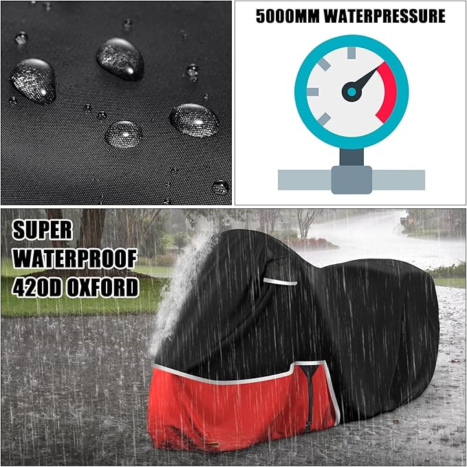 Waterproof Motorcycle Cover Replace for Honda CBR600RR CBR1000RR /CBR500R CBR650R CB1000R Sport/Standard Model, 420D Oxford Cloth Motorcycle Cover for Snow Rain Dust Protection