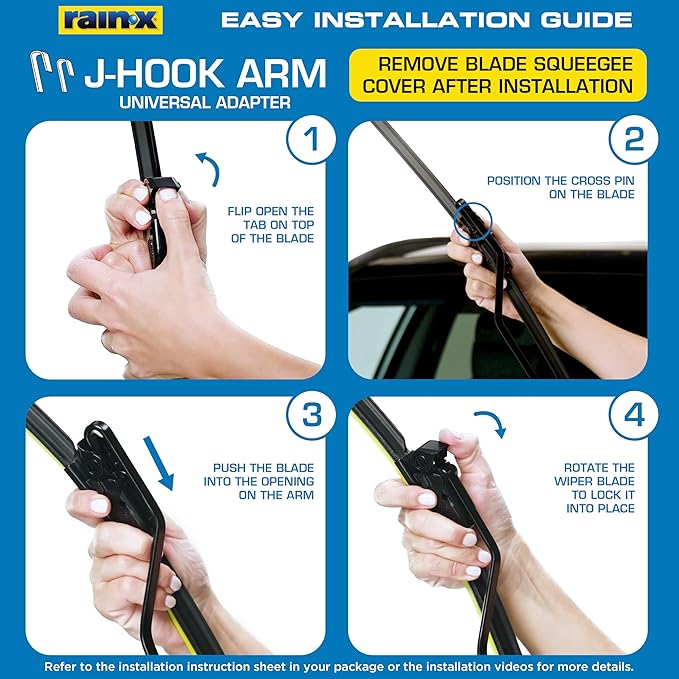 Rain-X Silicone AdvantEdge Wiper Blade 16" Windshield Wiper Blades Replacement, All-Weather Performance Lasts 2X Longer, Premium Beam, Installock Adapter for Easy Fit (Pack of 1)