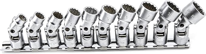 Genius Tools 10PC 3/8" Dr. Metric Universal Hand Socket Set (12-Point) - US-310M