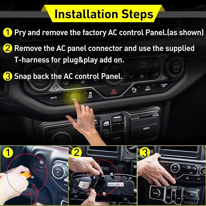 Auto Start Stop Eliminator for Jeep Wrangler JL & Gladiator JT 2019 2020 2021 2022 2023 2024 Autostop Eliminator Engine Auto Start Disable Function Plug and Play Accessories