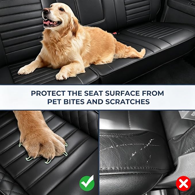 Seat Covers for Ford F150 2009-2025 2026 - F250/F350/F450 2017-2025 2026: 5 Seat Full Set Faux Leather Truck Seat Covers Car Cushion (Black)
