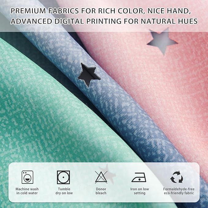XiDi Pink Grey Green Girls Curtains for Bedroom Rainbow Blackout Curtains for Kitchen Cafe Window Room Darkening Kids Childs Nurser Room Wall Decor Grommet 63 Inches Long 52 inches Wide 2 Panels Set