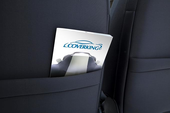 Coverking Custom Fit Front 50/50 Bucket Seat Cover for Select Ford F-Series Models - Neosupreme (Gray with Black sides)