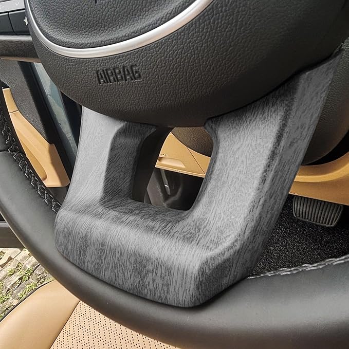ABS Steering Wheel Panel Cover Trim Button Frame Cover Molding Sticker Compatible with Kia Carnival 2022-2025 [KA4] Kia Sorento 2021-2025 [MQ4] Accessories(Wood Grain Style)