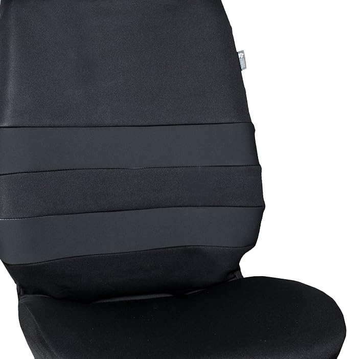 FH Group FB087BLACK115 Universal Fit Premium Neoprene Ultraflex™ Cushion Black Automotive Seat Covers fits most Cars, SUVs, and Trucks (Water Resistant, Airbag and Split Bench Compatible)
