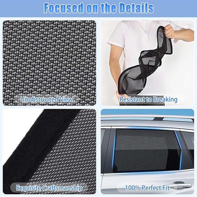 ZATOOTO Car Window Shades Forester 2019-2024 for Rear Window | Car Window Covers 2-Pack Baby & Pet | Blocks 99% UV & Heat | Breathable Mesh Privacy Screen | Bug-Free Design for Camping & Travel