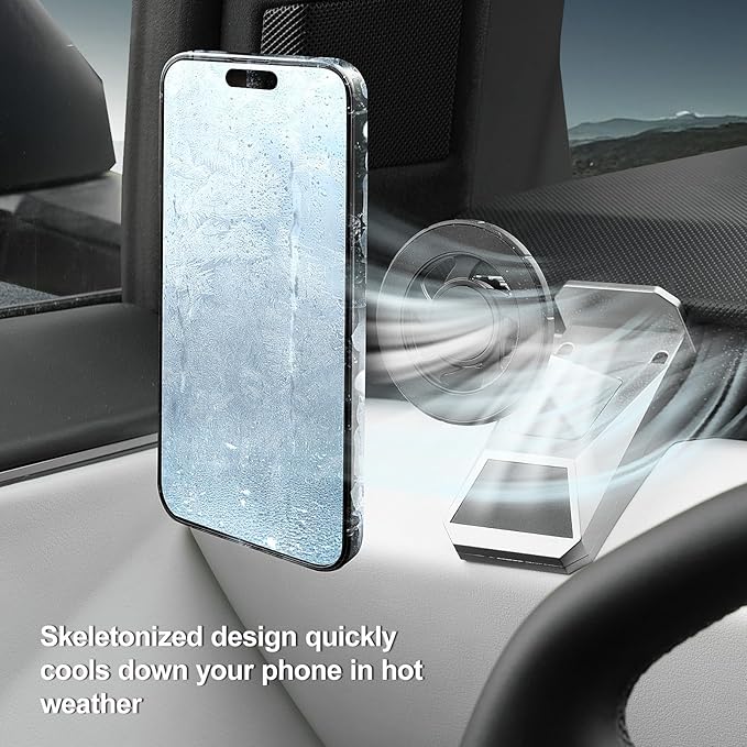 ELECFRESH Phone Mount for Tesla Cybertruck Fit for All Phone, Magnetic Phone Holder for Cybertruck Accessories Can be Adjusted 360° (Model)
