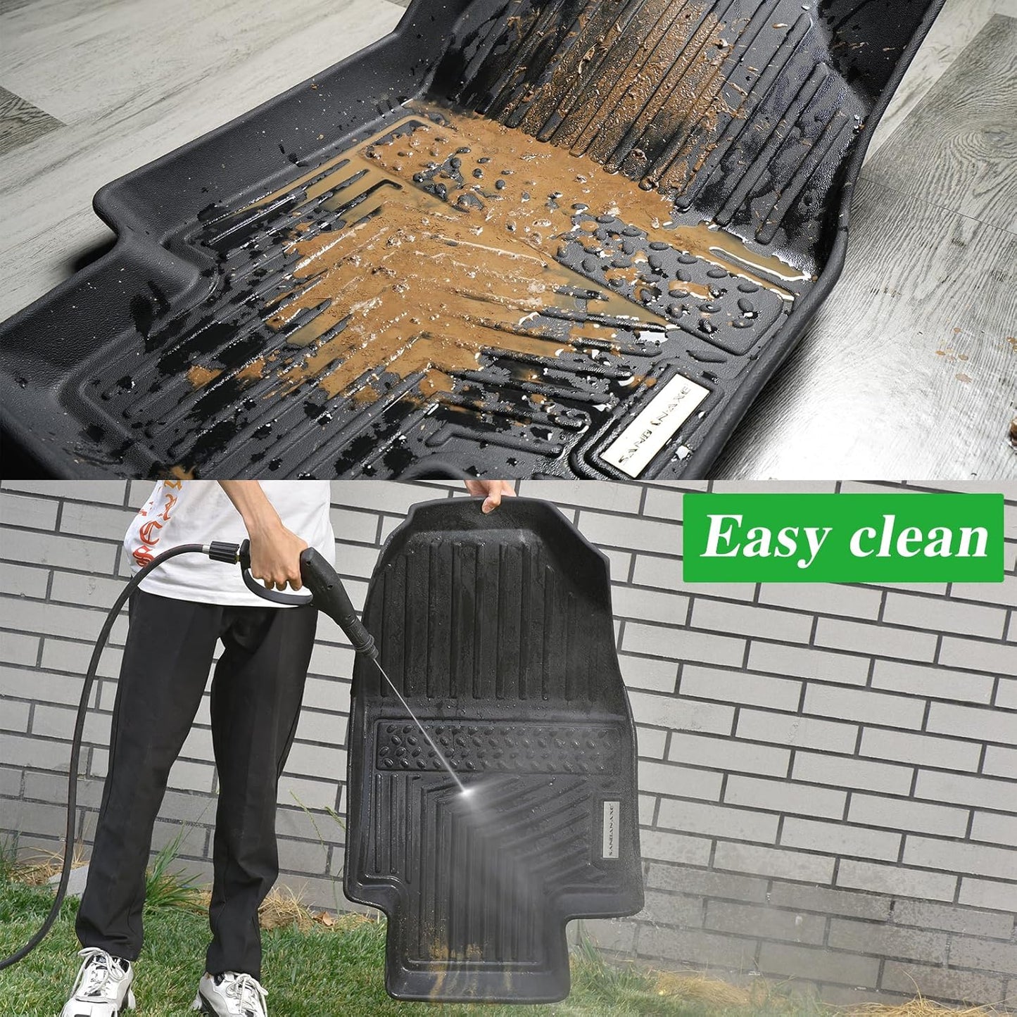 Floor Mats & Trunk Mat & Backrest Mat for 2012-2015 2016 Honda CR-V Not Fit CRV Touring & EX-L,TPE All Weather Protection 2 Rows Car Mats with Velcro Rear Seats Backrest