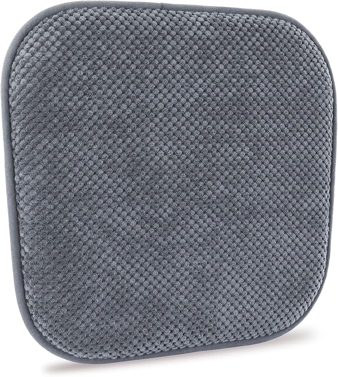 Grey Kitchen Chairs Cushions Non Slip Foam Office Seat Cushions Washable Soft Thick Pads Large Wooden Metal Tapered Dining Chair Cushions,17" x 15"