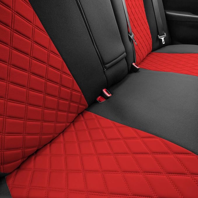 FH Group Custom Fit Seat Covers Specifically Made for 2012 - 2017 Toyota Camry LE | SE | XSE | XLE - Ultraflex Neoprene Waterproof Car Seat Cover, Rear Set Red