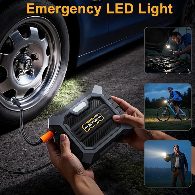 ZOPOM Tire Inflator Portable Air Compressor DC 12V Air Compressor Portable with Digital Pressure Gauge Air Pump for Car Tires - Car Accessories Bike, Motor