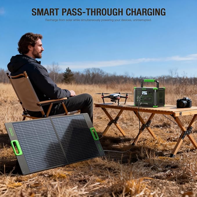 500W Portable Power Station (1000W Peak), 2x 110V AC Outlets & 60W USB-C PD, 10-Output Portable Power Bank with Wireless Charger for Camping, RV Travel, and Home Emergency Power Backup Off-Grid Living