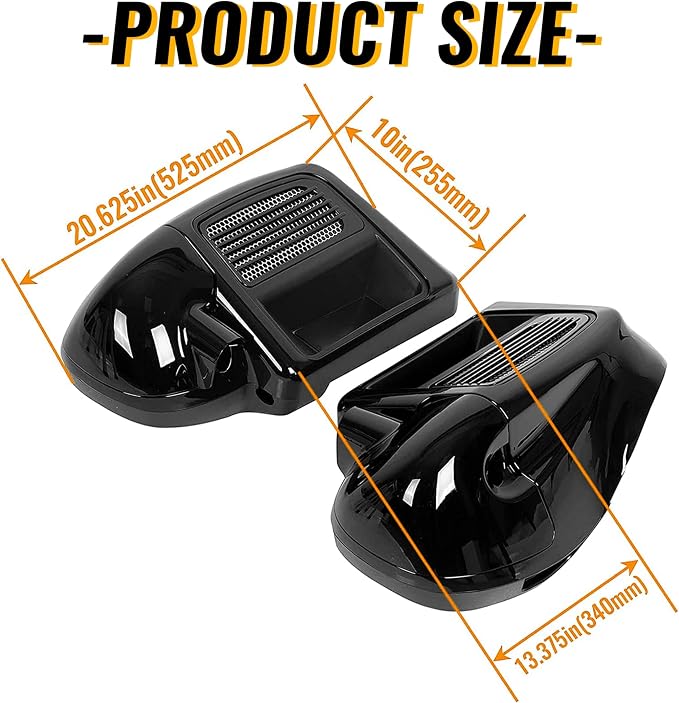 ECOTRIC Water-cooled Lower Vented Leg Fairing Compatible with 2014-UP Harley Davidson Touring Road King Road Glide Street Glide Glove Box