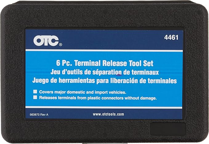 OTC 4461 6-Piece Automotive Terminal Release Tool Set with Storage Case - Repair or Rebuild OE Wiring Harnesses Instead of Replacing; Compatible with Most OE Terminal Connectors