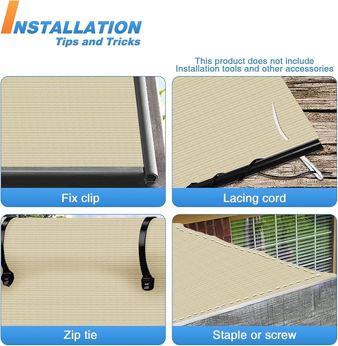 TANG Sun Shade Fabric Roll 8'x69' Shade Cloth for Garden Beige HDPE Mesh Shading Pergola Cover Replacement Canopy, 95% Blockage Sunshades for Outdoor Patio Backyard Plant