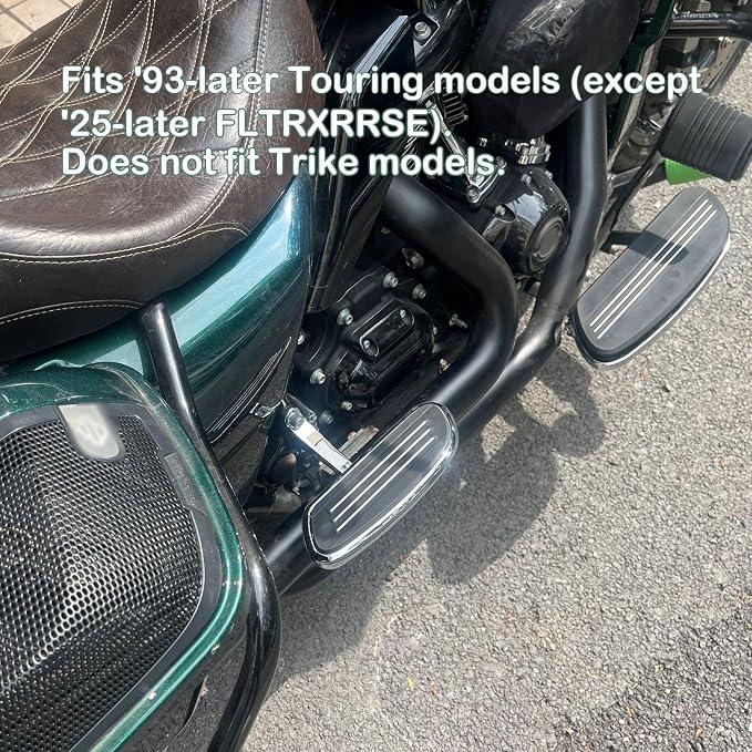 Chrome Streamliner Passenger Footboards/Foot Pegs for Harley Touring Models Street Glide Road Glide Electra Glide Road King 1993-2024 2025 2026