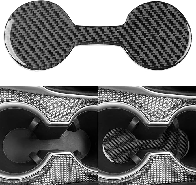 NVCNX Real Premium Carbon Fiber for Toyota Camry Accessories 2018-2024 2019 2020 2021 2022 2023 SE/LE/XSE/XLE/SE Nightshade/L/TRD Gas Hybrid Center Console Cup Holder Cover Interior Trim Sticker 1PC