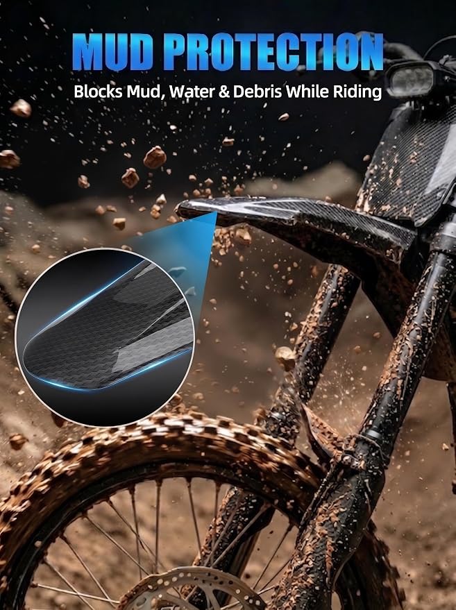 Electric Dirt Bike Front Fender for E Ride Pro,PP E Bike Mudguard Mud Guard for Eride Pro S/SS 2.0 3.0/SR - Imitation Carbon Fiber