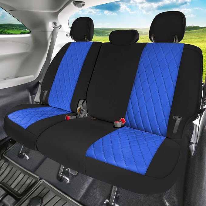 FH Group Custom Fit Car Seat Covers Specifically Made for 2011-2020 Toyota Sienna 7-8 Seater with Ultraflex Neoprene Water Resistant Automotive Seat Covers - 3rd Row Blue