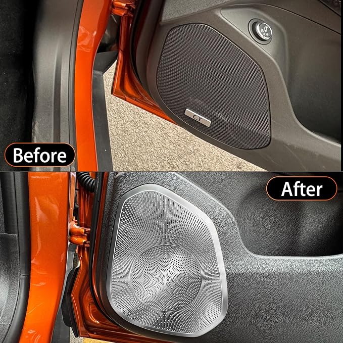 YOUTOOCAR Stainless Steel Speaker Covers Trim Compatible with Chevrolet Trax 2024-2025 Accessories (Silver)