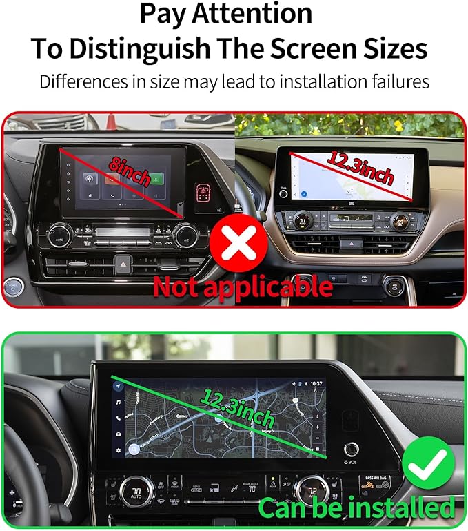 Wireless Charging car Phone Holder for Toyota Highlander/Hybrid 2020-2025 Accessories 12.3 inch Screen Fixed Clip,360° Rotation car Phone Mount Compatible with MagSafe