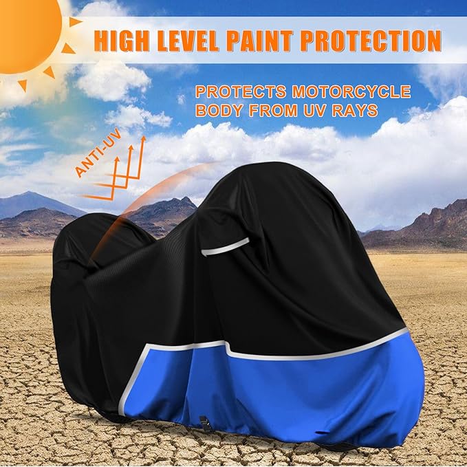 Waterproof Motorcycle Cover Compatible with BMW R1200gs/R1250gs/ F750gs/F850gs Adventure with Trunk Model, 420D Oxford Cloth Motorcycle Cover for Snow Rain Dust Protection