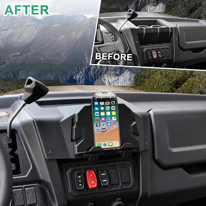 Electronic Device Holder for CFMOTO UFORCE 1000, Adjustable Navigator Tablet Mount GPS Phone Holder with Storage Box for CFMOTO UForce 1000 2019-2025/1000 XL 2022-2025 Accessories