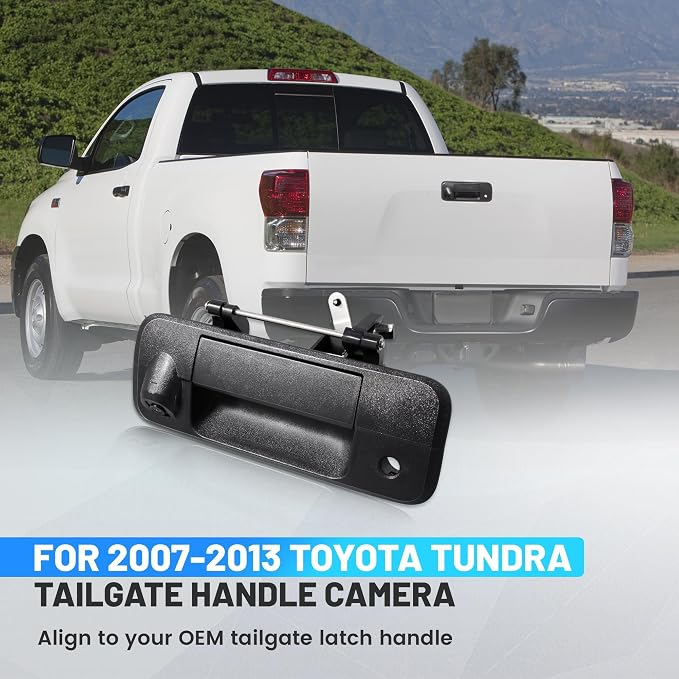 EWAY Tailgate Handle Backup Camera for Toyota Tundra 2007-2013 Rear View Reverse Camera Tailgate Liftgate Latch Handle with Keyhole, Replacement Kit Replaces# 69090-0C040, 690900C040, 81213