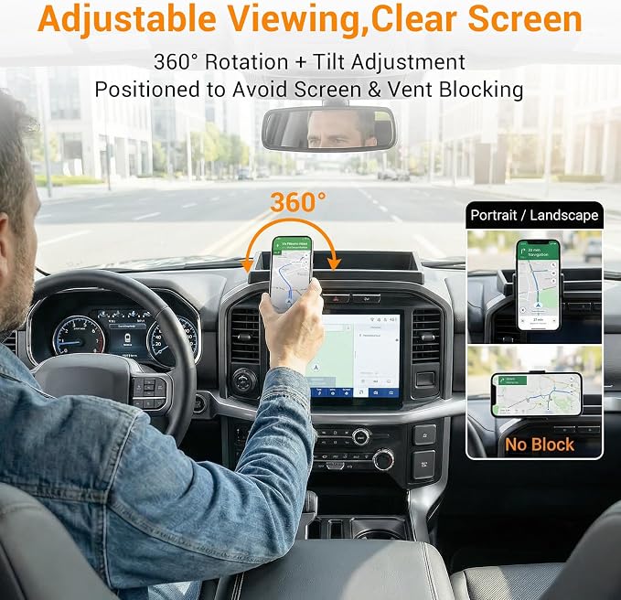 Dashboard Phone Holder Compatible with 2021-2025 Ford F150 with Speaker Center Console Organizer Dashboard Phone Multi-Mount Kit for F150 Accessories(f150 2021-2025 w/sub)