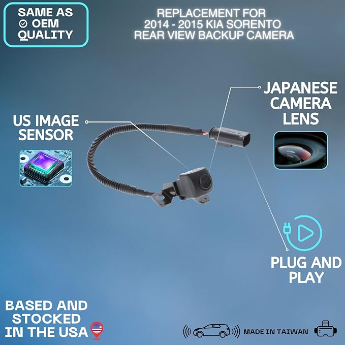 Backup Camera Replaces for 2014-2015 Kia Sorento OE Part # 95760-2P600FFF, 95760-2P600