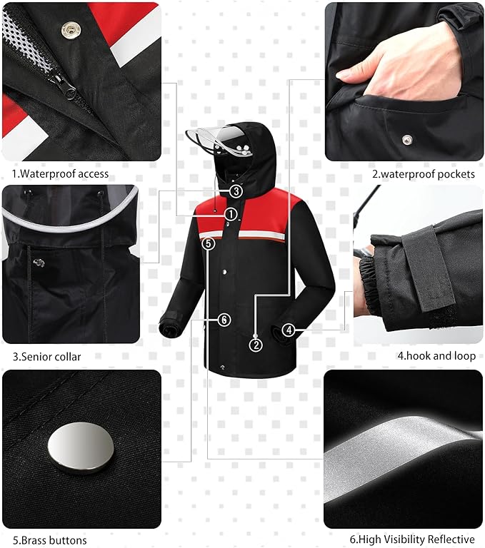 iCreek Rain Suit Waterproof Jacket and Pants Hi Vis Raincoat for Men and Women Reflective Outdoor for All-Sport Work