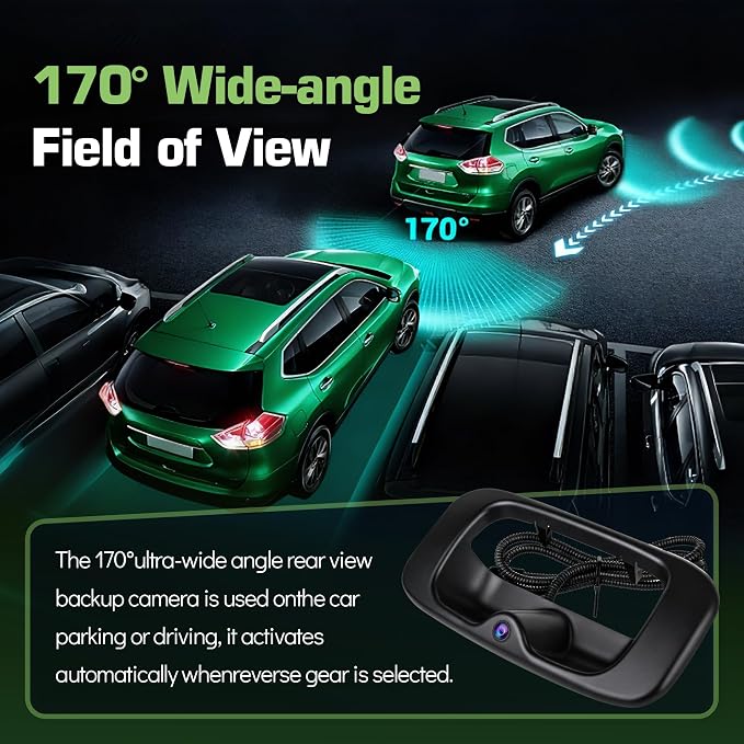 Backup Camera Rear View Parking Assist Camera 170° HD Night Vision for Chevy Silverado, for GMC Sierra 1500 2500 3500HD Classic 1999-2006, Replace 15997911,15228539,15228541,15228540,GM1915105