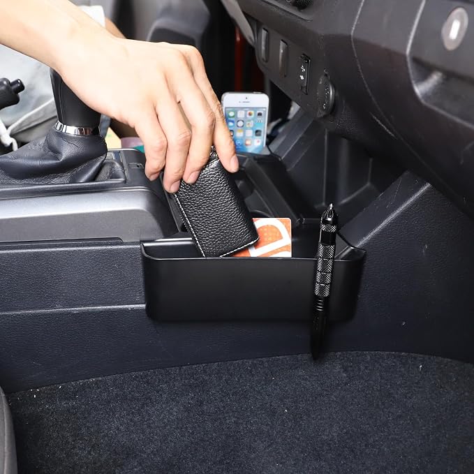 Aunginsy Center Console Gear Shift Storage Box Compatible with Toyota Tacoma 3rd Gen 2016-2023 Gear Shift Box Side Panel Organizer Tray Armrest Storage Box ABS Accessories, Not Fit Manual Transmission