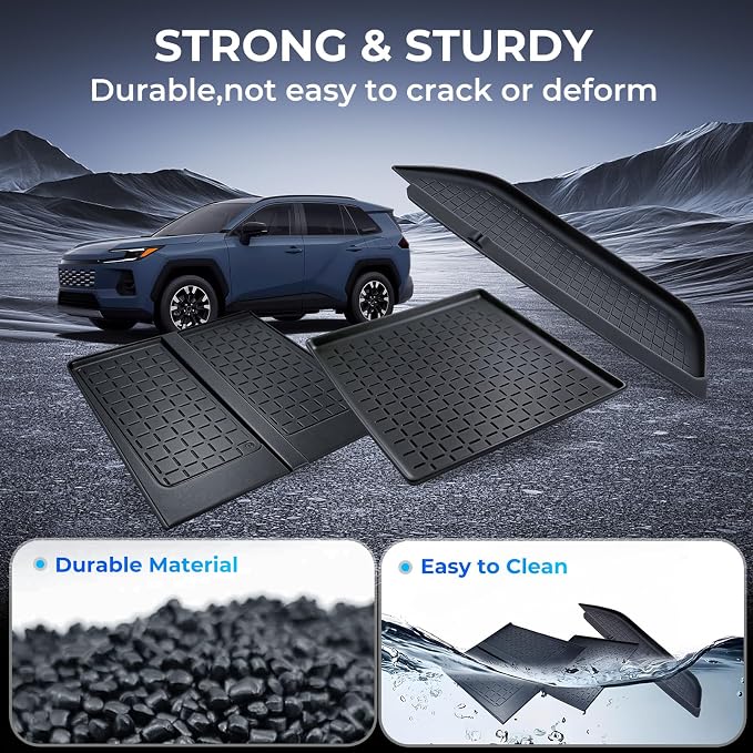 Wireless Charging Protective Mat & Center Console Storage Protective Mat & Passenger Storage Organizer Mat for Toyota RAV4 2026, Interior Accessories Anti-Slip Cover Pad for 2026 RAV 4, Black