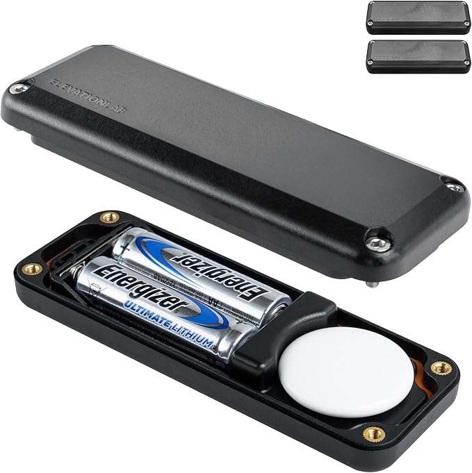 Elevation Lab AirTag 10-Year Extended Battery Case (2 Pack) | Uses AA batteries - 14x more capacity than CR2032 | Waterproof, CR 2032 battery replacement
