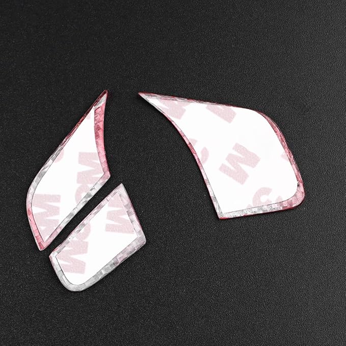Real Carbon Fiber Steering Wheel Button Covers - for Corvette C8 2020 2021 2022 2023 Carbon Fiber Accessories, Durable Anti-Scratch Protective Accessories (Without Heating Button, Red)