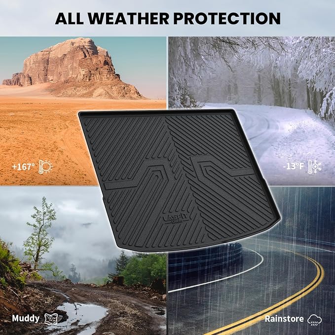 LASFIT Cargo Mat for Kia NIRO 2026 2025 2024 2023 (Fit EV & Hybrid, Not Fit PHEV), All Weather TPE Custom Fit Easy Clean Car Trunk Mat for Kia NIRO EV 2023-2026 Cargo Liner, Black